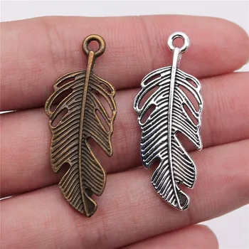 

WYSIWYG 3pcs 40x16mm Antique Silver Color Antique Bronze Metal Feather Charms Feather Feather Charms Jewelry Making
