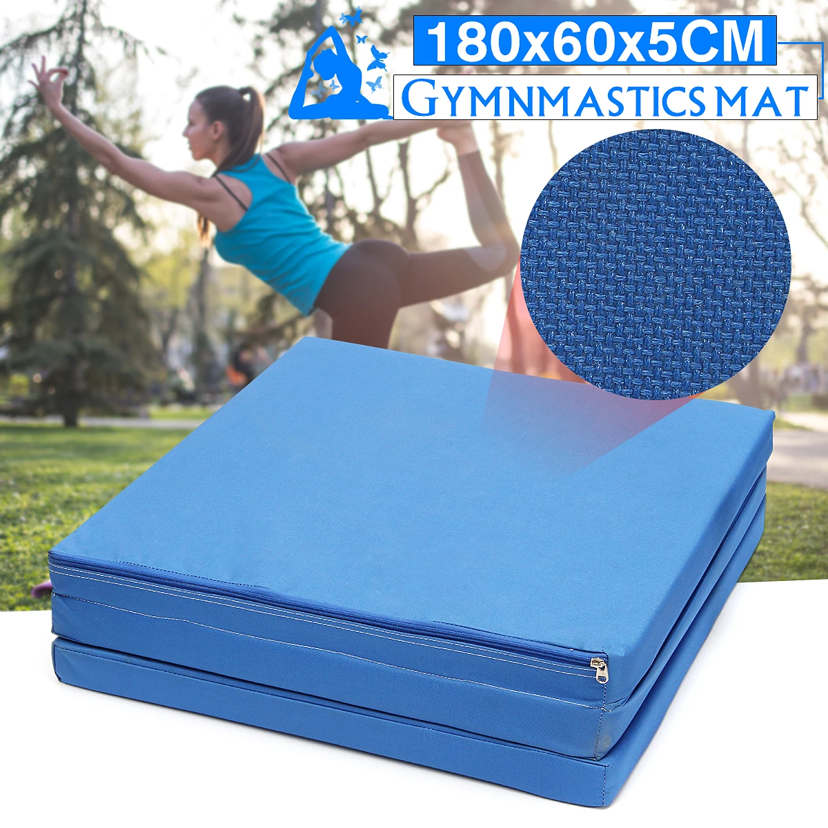 

180x60x5cm Multifunctional Oxford Blue Folding Gym Mat Gymnastics Aerobics Exercise Sports Yoga Pilates Tumbling Mats
