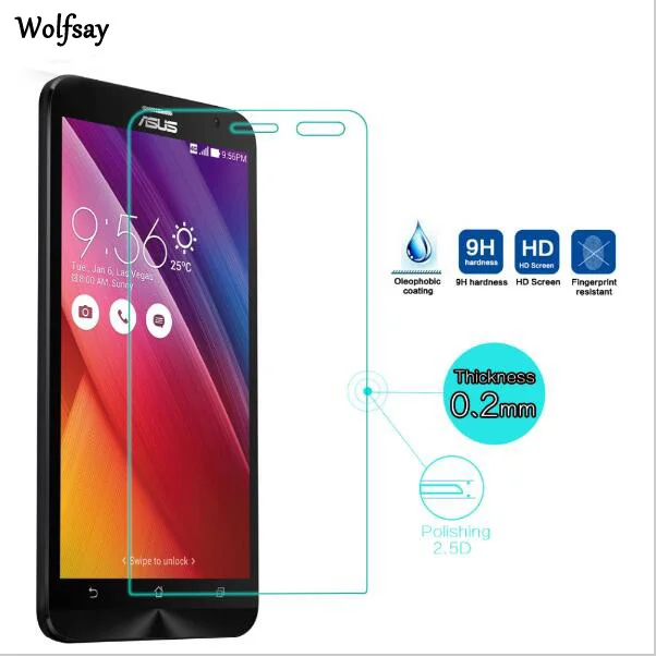 2 шт. закаленное стекло Wolfsay для Asus Zenfone Go ZB551KL защита экрана 5 дюйма Пленка Для |