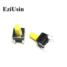 EziUsin 6*6*10 желтая печатная плата клавиатуры светильник сенсорный Микро Переключатель DIP мини сенсорные кнопки прерыватель для производителя DIY