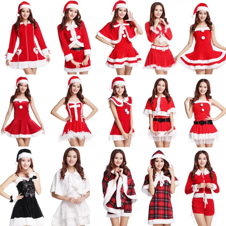 

20 styles !! New Female Luxury Plaid Christmas Disfraces Dance Activities Show Christmas Costumes Sexy women costume Outfit