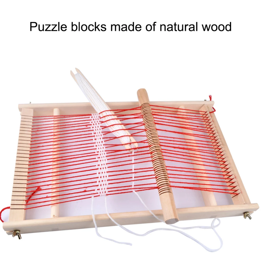 

Knitting Machine Educational Children DIY Wooden Frame Toy Weaving Loom Sewing Storage Holder 6-15year