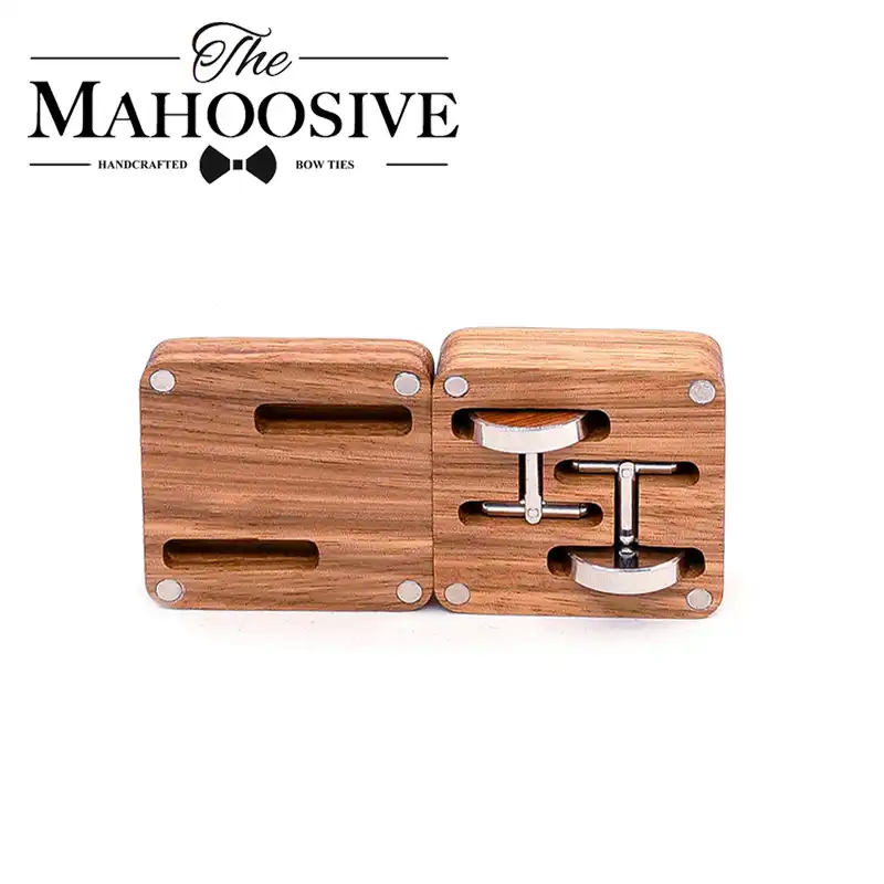 Real Wood Cufflinks /& Solid Zebra Wood Gift Box with free personalisation