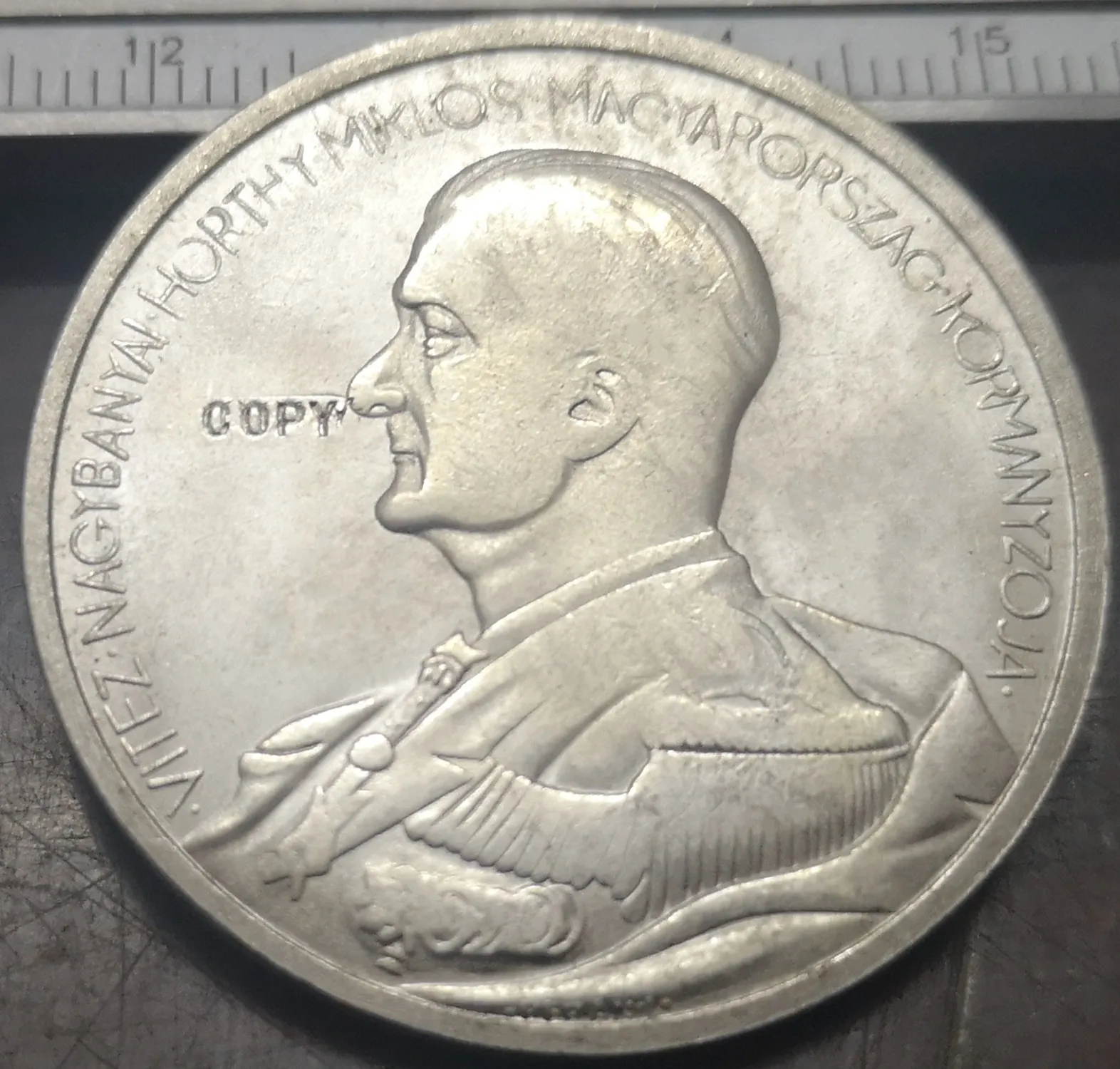 1938 Венгрия 5 Pengo Miklos Horthy день рождения Посеребренная копировальная монета|coin