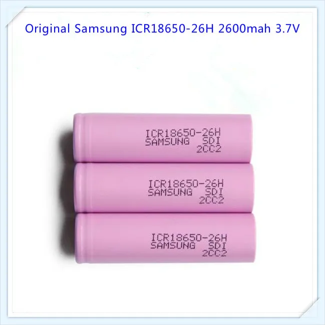100% Оригинальный литий ионный аккумулятор для Samsung ICR18650 26H 18650 2600 мАч 3 7 В с плоским