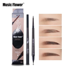 Музыка цветов Двусторонняя карандаш для бровей+ для бровей Tinted Водонепроницаемый 24 H долгое контур тонких линий натуральный коричневый серый Наборы