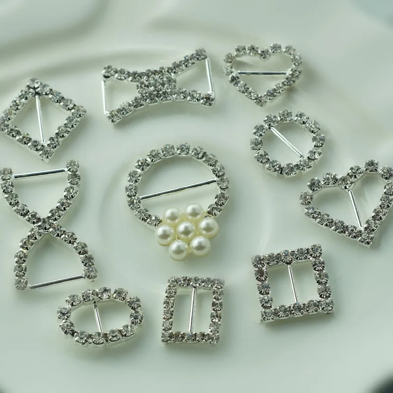 20pcs Mixed Styles Beautiful Metal Rhinestone Buckle Wedding 20pcs Mixed Styles Beautiful Metal Rhinestone Buckle Wedding Invitation Card Slider Embellishment Crafting Diy Accessories In Buckles Hooks From Home
