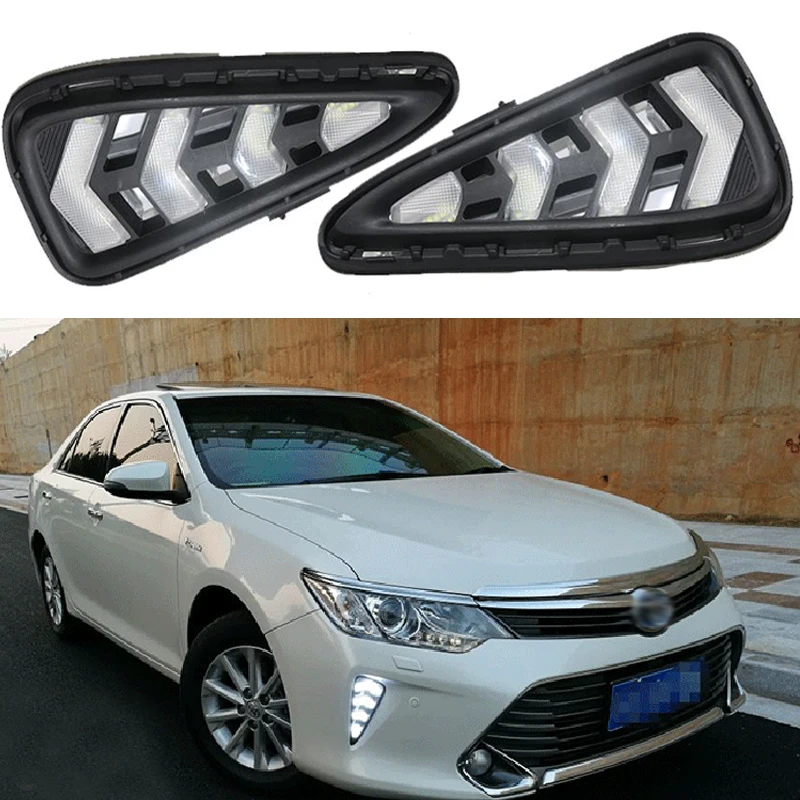 High Quality Daytime Running Light For Toyota Camry 2015 2016 Fog Light LED DRL Case Fog