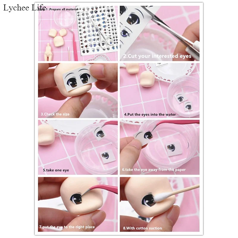 Lychee Life 4 шт. наклейки для глаз DIY кукла мультфильм аниме фигурка милые куклы глаза
