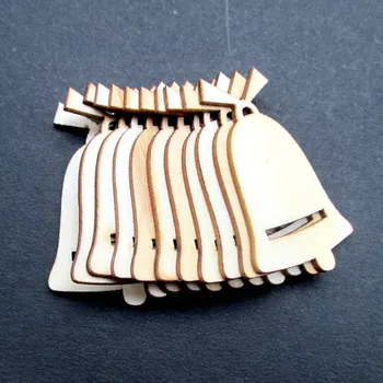 

47*29mm(60pcs/bag)new ecrusmall bell Wooden crafts Fit Family wedding decoration and Scrapbooking DIY accessories A1
