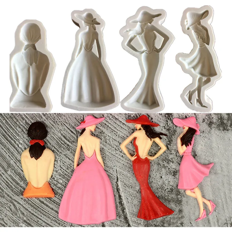 

Beautiful girl shape silicone mold fondant cake mold DIY chocolate fudge tool