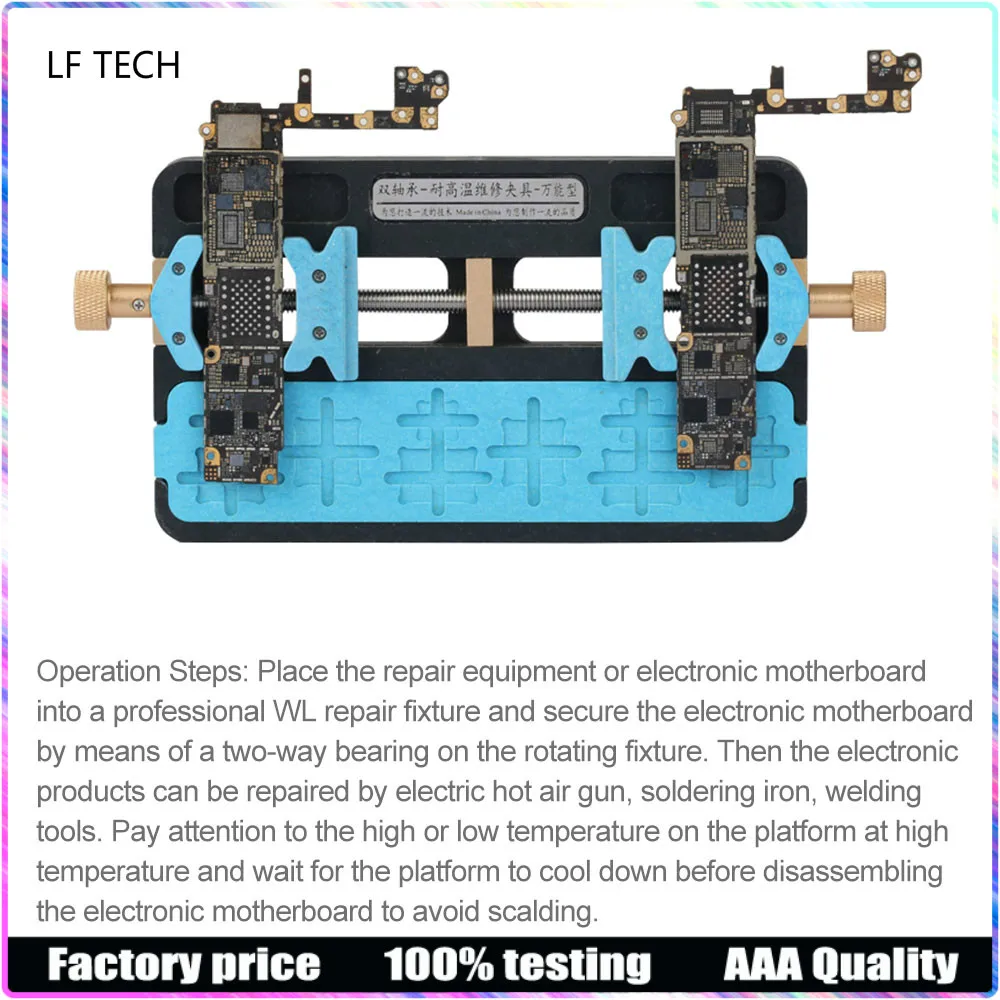 

For Fix Up To Two Electronic Motherboards Aluminum Alloy Bidirectional Bearings Adjustable Fixture Reparing Clamp