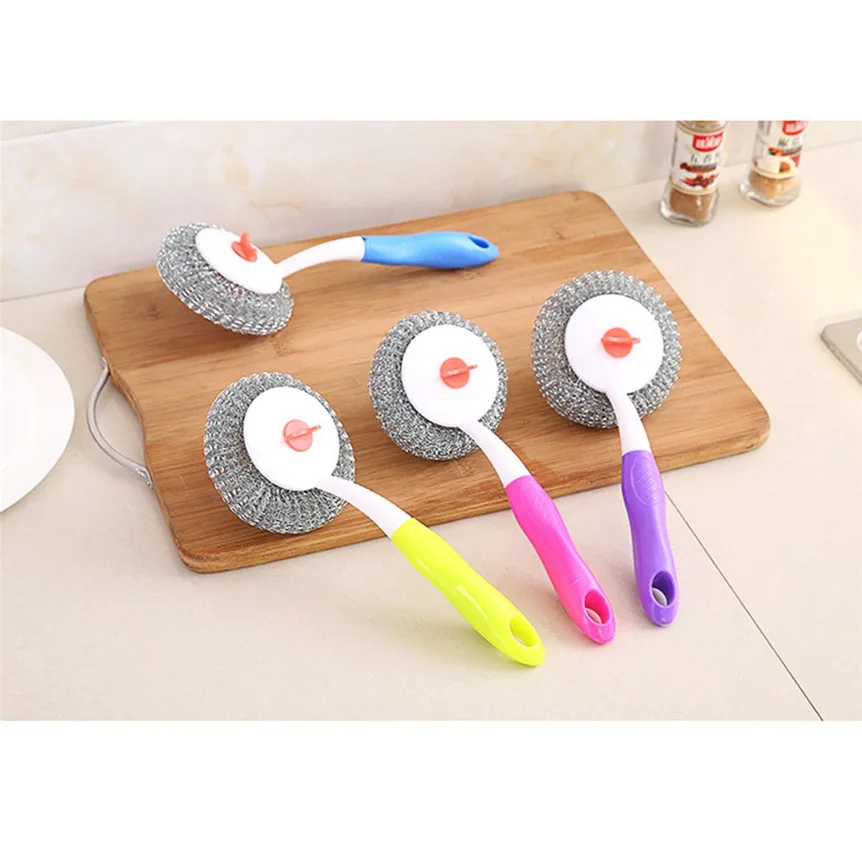 Dishwashing Brush Steel wire Multifunction Kitchen Cleaning Brush Long