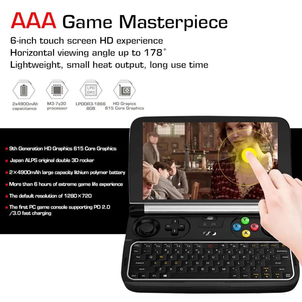 GPD WIN 2 win2 Intel Core m3 7Y30 четырехъядерный 6 &quotгеймпад планшеты Windows 10 8 Гб ram 128/256 ГБ rom