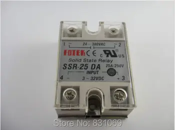 

10Pieces/Lot Solid State Relay SSR-25DA 25A 3-32VDC/24-380VAC