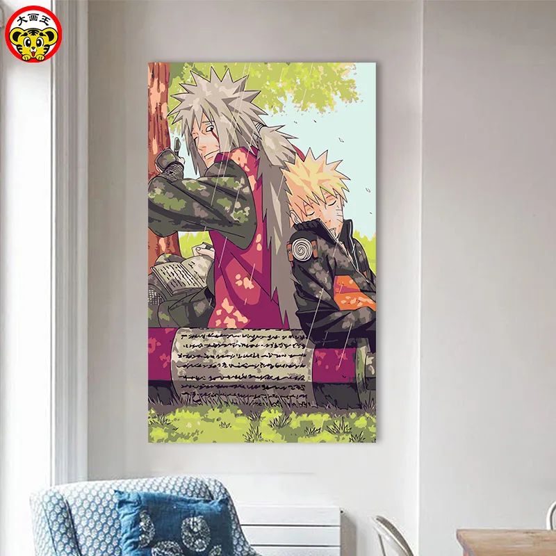 painting by numbers art paint by number DIY digital painting anime character Naruto vortex Naruto seven generations of fire shad