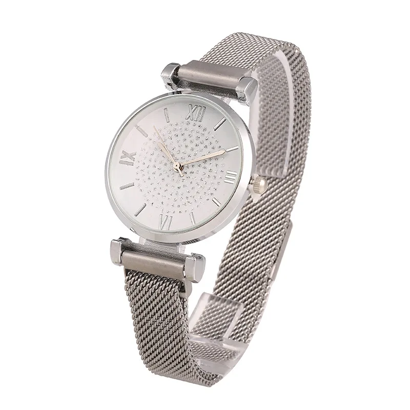 New Brand Silver Mesh Magnet Buckle Starry Sky Watch Women Casual Quartz Watches Relogio Feminino Ladies Watch Hot