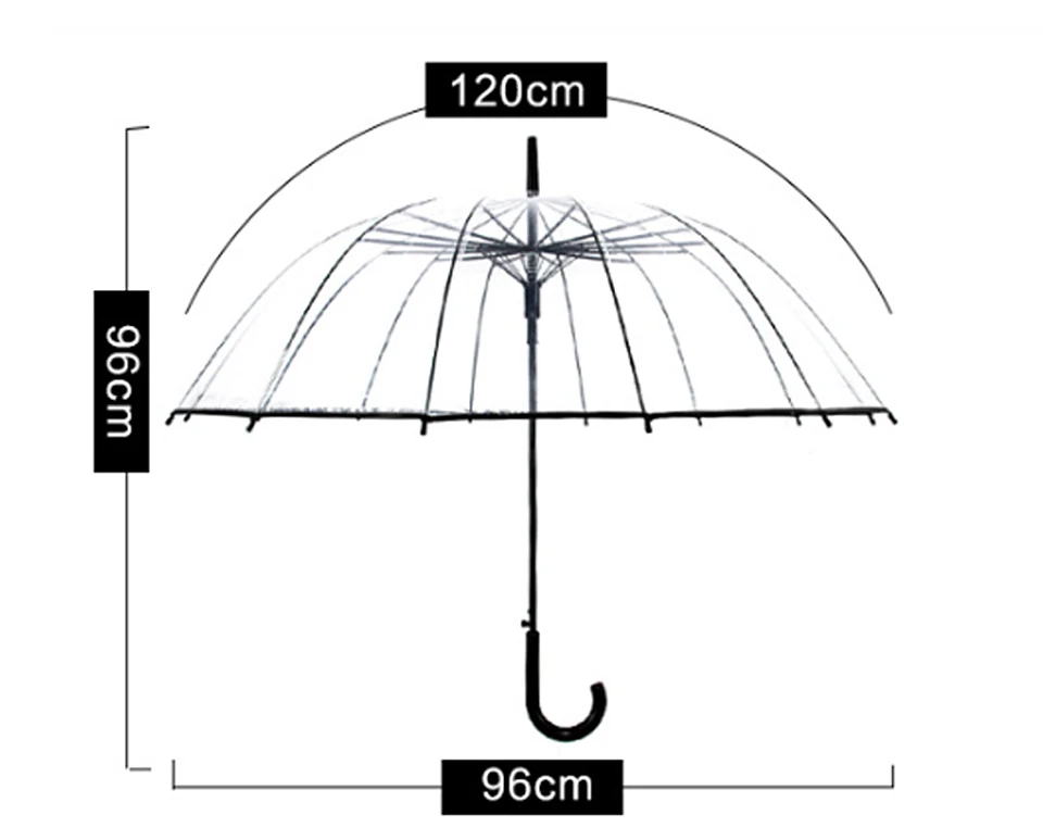 Yesello прозрачный зонтик с длинной ручкой, простой модный, предотвращающий ветер, дождь, четырнадцать зонтов, автоматический прозрачный зонтик