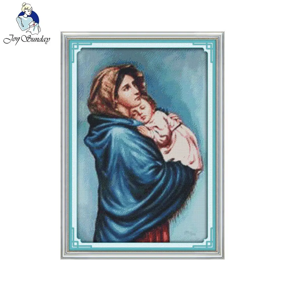 Joy Sunday DIY Handmade Chinese Cross Stitch Embroidery Kit The Virgin Mary Design Home Decoration Embroidered Cloth Livingroom | Дом и сад
