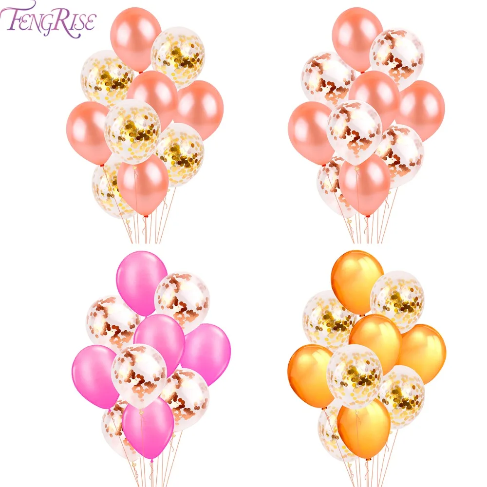 

FENGRISE 10PCS Rose Gold Balloon Mixed Champagne Gold Wedding Balloons Wedding Party Decoration Birthday Ballon Party Decor