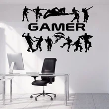 Геймер виниловая наклейка на стену для детей комнаты украшение дома PS4 битва Ройал Xbox Фреска плакат игровой декор комнаты обои X126
