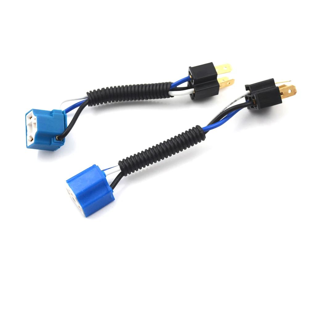 

2Pcs New H4 9003 Ceramic Wire Harness Plug Cable Headlights Connector