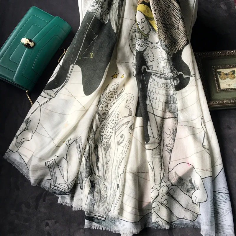 Koop Kasjmier Sjaal Vrouwen Constellatie Luxe Merk Designer Pashmina Sjaals Bandana Sjaals Wraps 110*200 cm