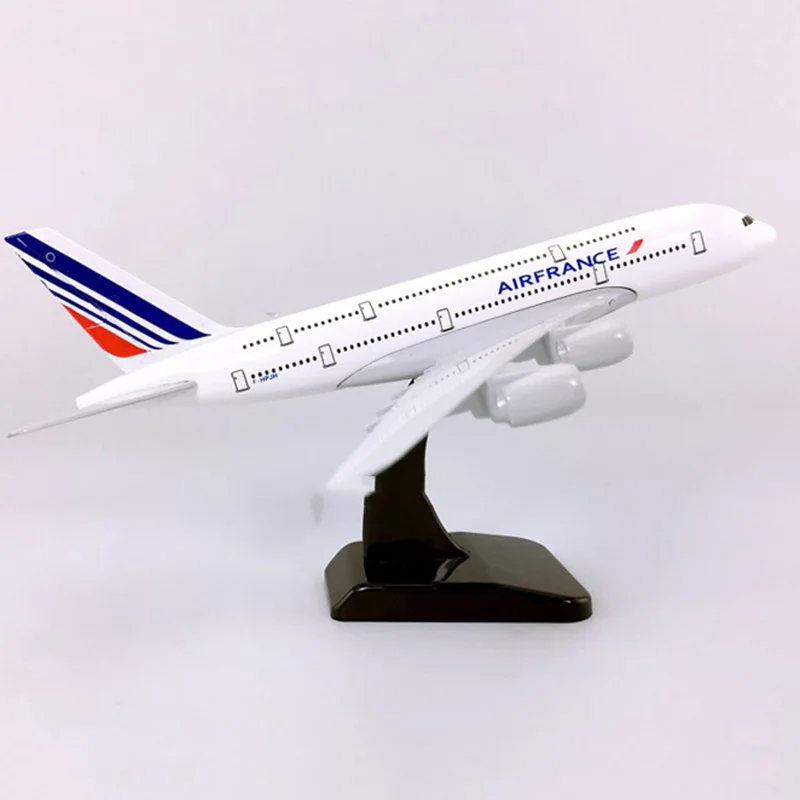 

18CM 1:400 Airbus A380 AIRFRANCE Airplane Aircraft Plane Alloy Static Solide Model with Base Collection Display Kids Gift or Toy