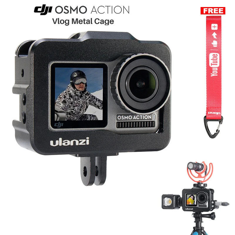 ULANZI OA 1 металлический Vlog клетка для DJI Osmo действие с микрофоном холодной обуви GoPro