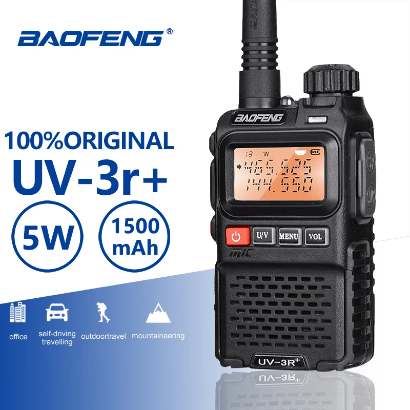 

Baofeng UV-3R+ High Quality Mini Walkie Talkie Handheld VHF UHF Two Way Radio Scanner Hf Transceiver Ham Radio Station Ecouteur