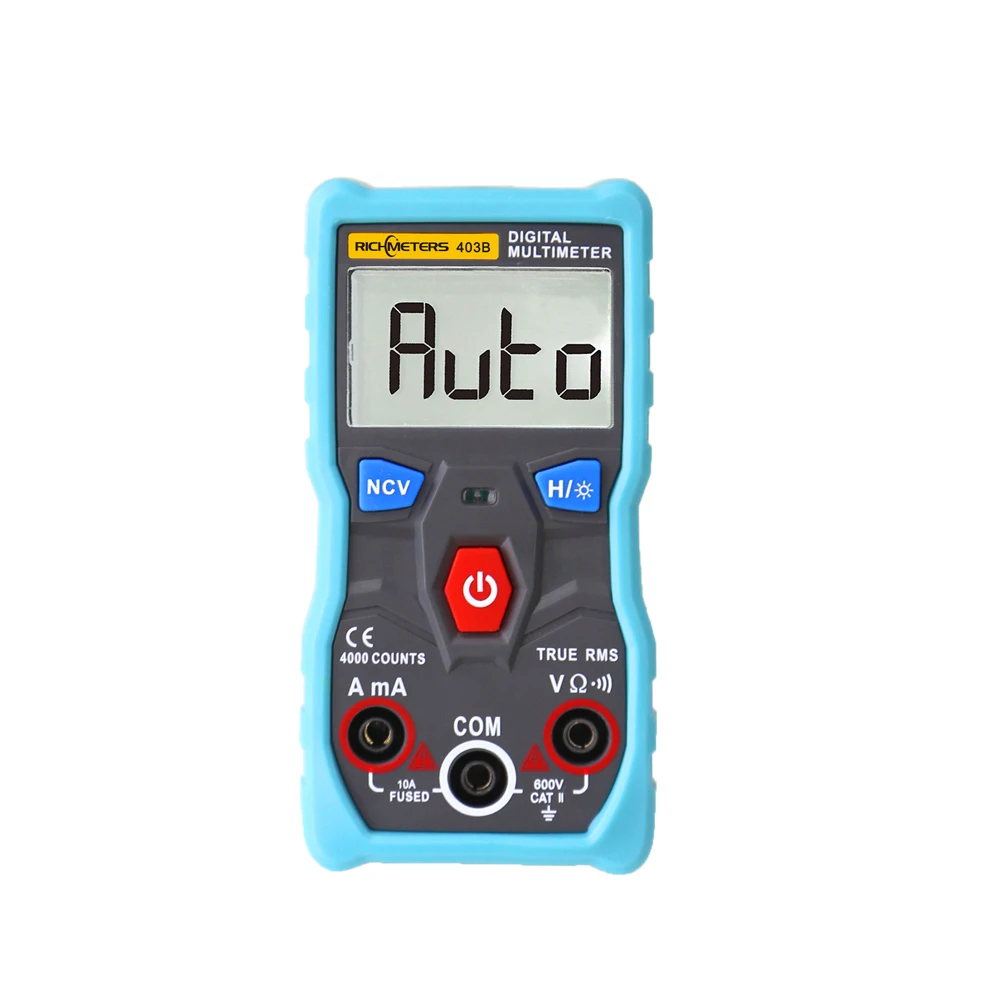 

RICHMETERS RM403B Automatic Digital Multimeter Smart Auto Range AC/DC Voltage Current Ohm Portable Test Tool with Backlight