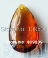 

Free Shipping,100pcs 38mm Chandelier Crystal coffee Smooth Teardrop Almond Ornament Prism