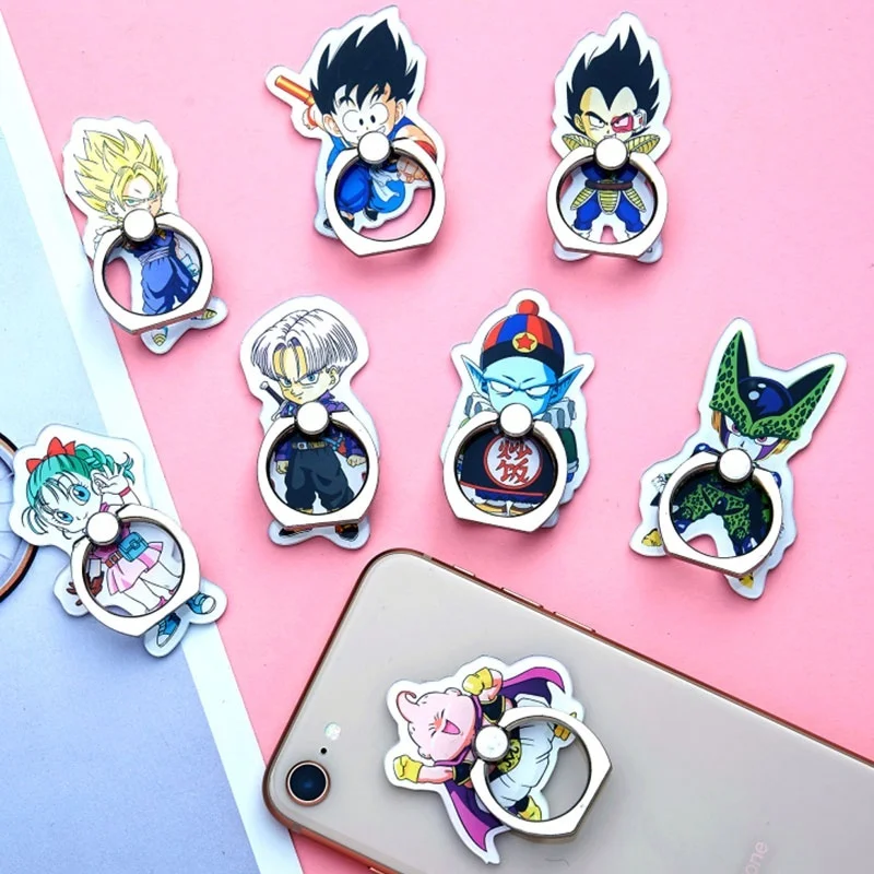 

Dragon Ball Mobile Phone Holder Goku Vegeta Phone Ring Dragon Ball Z Gogeta Buu Finger Ring Stand for Phone