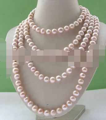 

xiuli 003525 Beautiful 80" 10-11mm light purple round freshwater pearl necklace