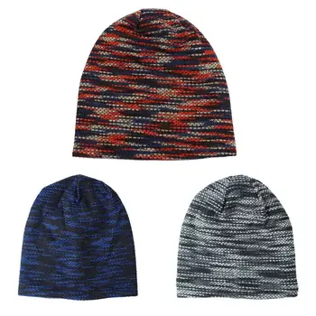 

Men Unisex Winter Thicken Lined Knitted Hat Colorful Chunky Crochet Slouchy Beanie Skull Cap Windproof Baggy Outdoor Ear Warmer