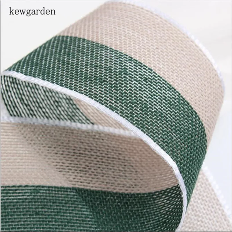 Kewgarden оптовая продажа 1 1/2 &quot38 мм полоса хлопок лен атласные ленты вручную