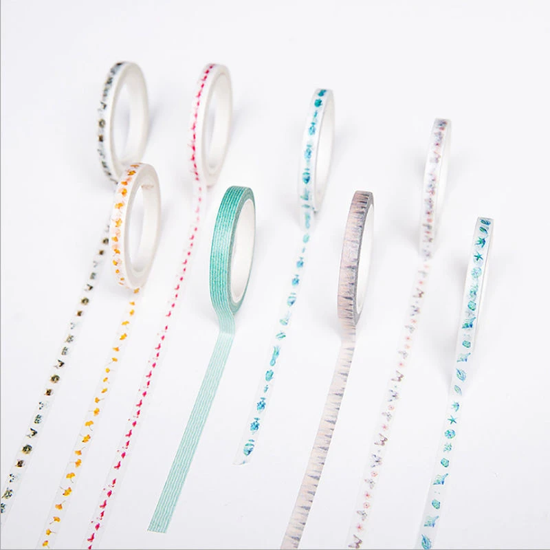 

1 Roll 7m*5mm Self Adhesive Hook and Loop Paper Tape Fastener Strip Solid With Stickiness 5 Types Party Supplies