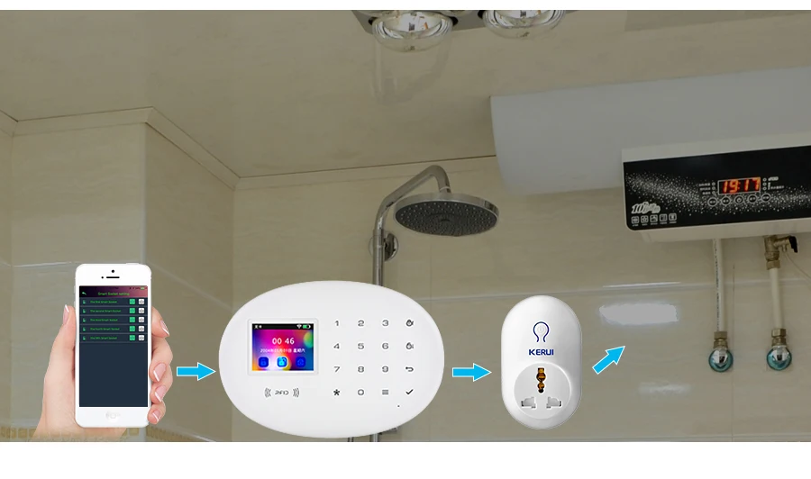 Sistema de Alarme Segurança em Casa Remoto sem Fio Kerui Língua Switchable Wifi App Controle 2.4 Polegada Tela Alarme Acessórios Kit W20 7 Kits de sistema de alarme