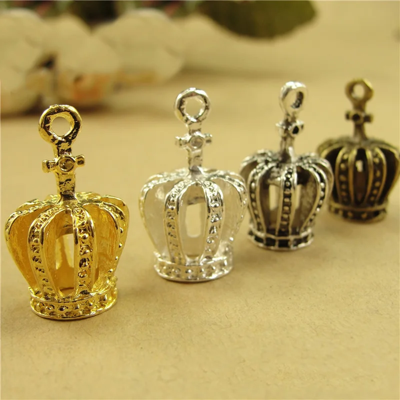 

10pcs Gold/Silver Color Antique Bronze 3D Crown Charm Pendant Jewelry Findings Handmade Charms Pendants Jewelry Findings 20x13mm