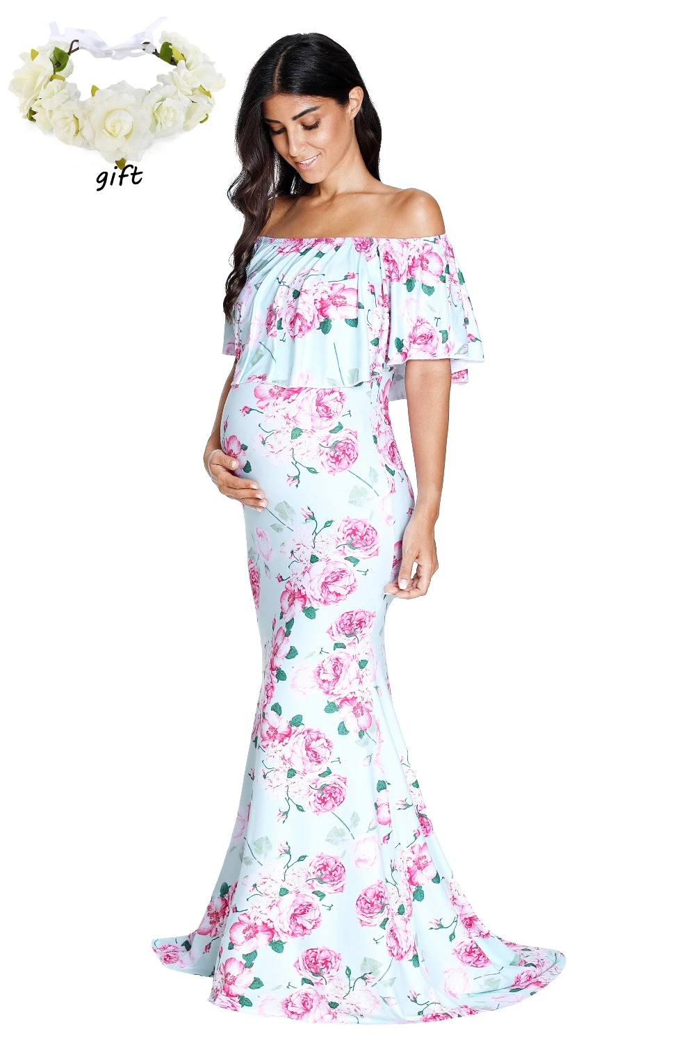 Baby Shower Photophy Maternity Gaun Panjang Maxi Kehamilan Dress Gaun Wanita Hamil Pakaian Gaun Bersalin Untuk Foto Menembak Gaun Aliexpress