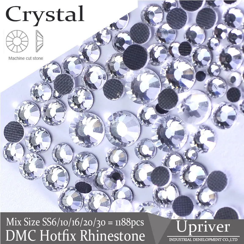 Mixe Size SS6 SS10 SS16 SS20 SS30 1188pcs Clear Crystal DMC HotFix FlatBack Strass Rhinestones Hot Fix Stones | Дом и сад