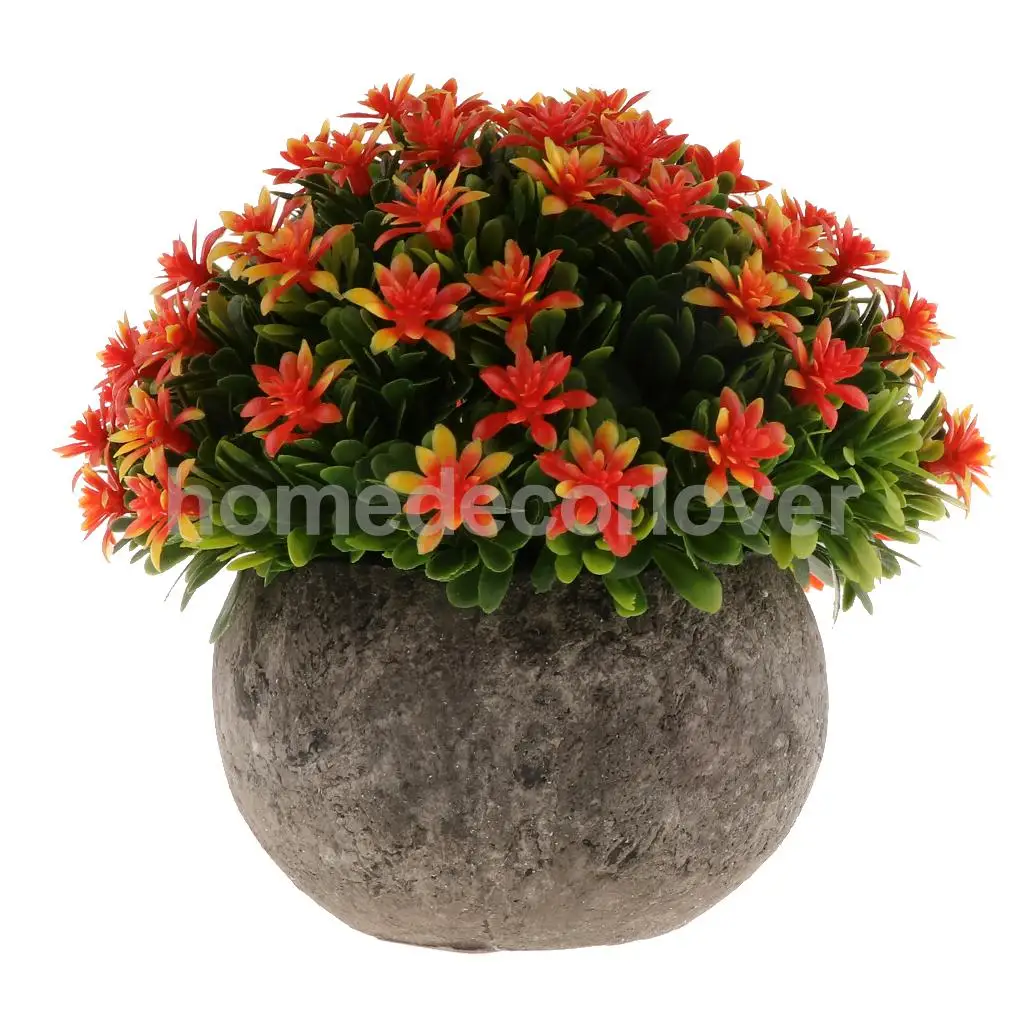 Hot Sales Artificial Shrubs Faux Plastic Fake Gypsophila Potted Flowers Indoor Outside Home Garden Office Wedding Home Decor