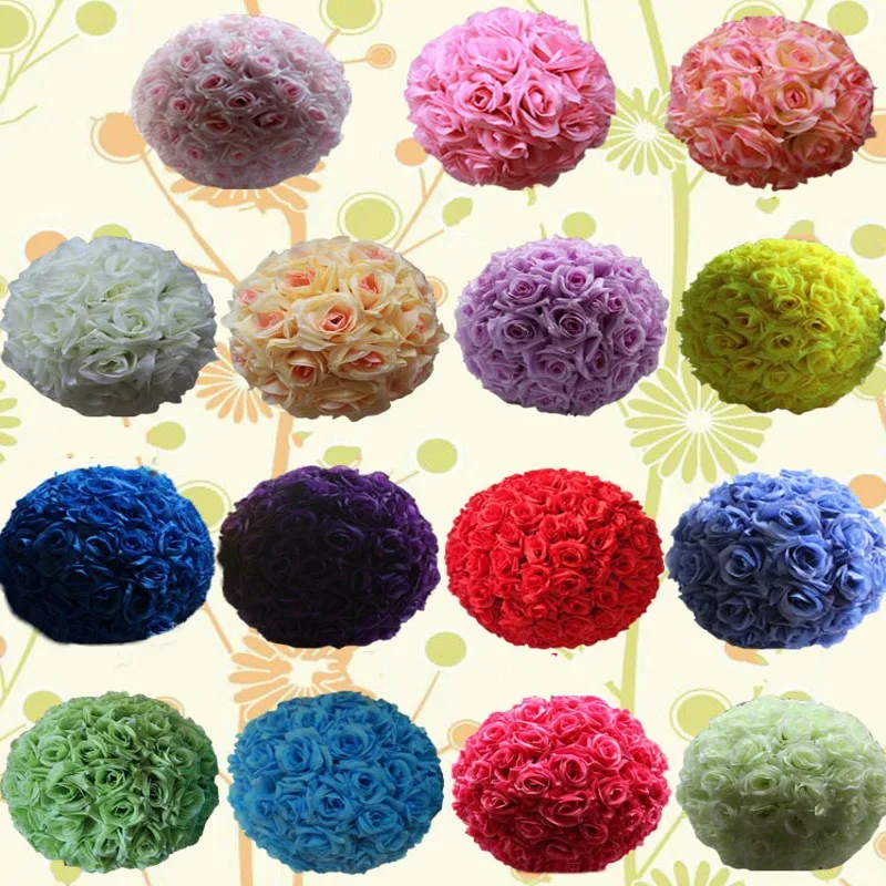 

Free shipping 6 Inch Wedding Silk Pomander Kissing Balls Artificial Encryption Flower Ball for Festival Celebration Decorations