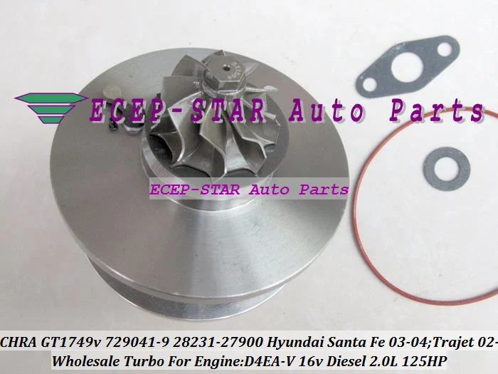 Turbo Cartridge CHRA For HYUNDAI Santa Fe 2003-04 Trajet 2002- D4EA-V 2.0L GT1749V 729041-5009S 28231-27900 729041 Turbocharger - (5)
