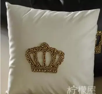 

European Style Pu Leather cushion cover decorative crown pillow cover for cushion sofa home textile