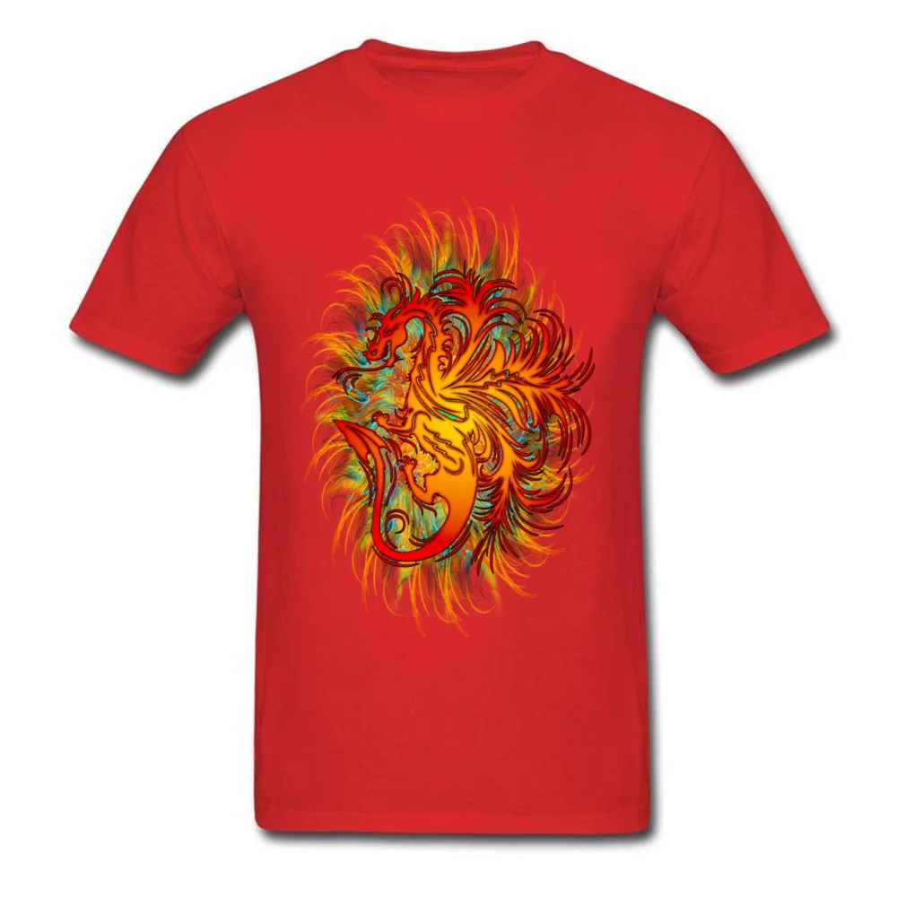 Dragon Psychedelic Fire Summer Fall Pure Cotton Crew Neck Tops T Shirt Short Sleeve Casual Tee Shirt Oversized Top T-shirts Dragon Psychedelic Fire red