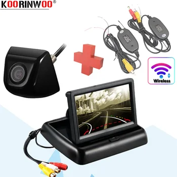 Koorinwoo 무선 CCD 모니터 자동차 후방 보기 캠, 움직이는 동적 궤적 주차, 넓은 천사 변형 별빛 카메라 안전