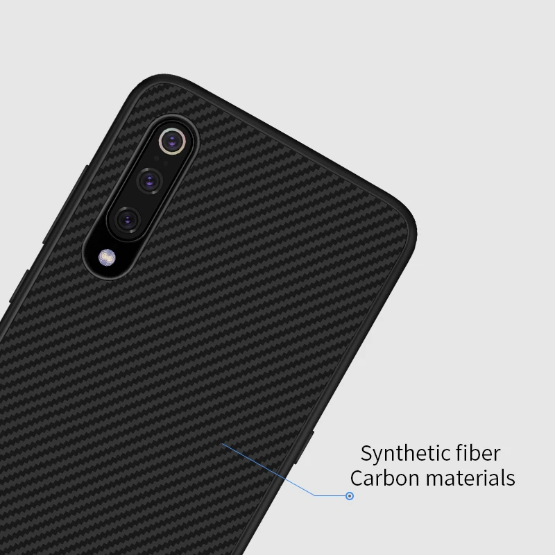 Nillkin Synthetic fiber Carbon PP Plastic Back Cover for xiaomi mi 9 case 6.39'' ultra thin slim for xiaomi mi9 mi 9 global case