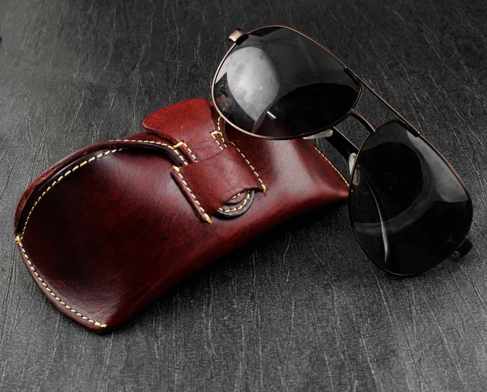 

Wowen's Fashion Genuine Leather Vintage Eyeglasser Case Sunglasser Box