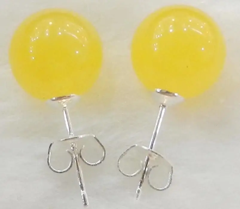 

Free Shipping >> New 10mm Jewelry Natural yellow & Stud Earrings AAAY